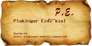 Plakinger Ezékiel névjegykártya